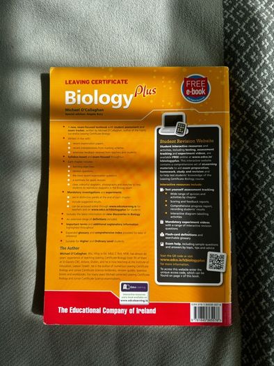 Biology plus leaving certificate text book