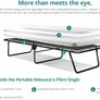 Portable Folding Bed with Comfort Rebound e-Fibre Mattress, Fabric, Black, Lightweight Image 2