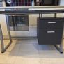 Computer Desk with Drawers, Black and Silver Image 2