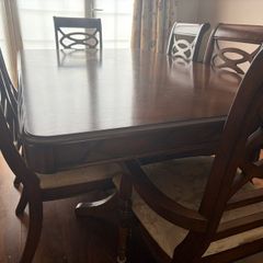 Ashley Furniture Extending Dining Table Solid Wood 6 Chairs
