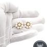 Vintage Gold Plated Faux Pearl Sterling Silver Earrings In Original Box Image 6
