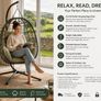 Hanging Egg Chair with Stand  Foldable Poly Rattan Swing Chair with Cushions Image 2