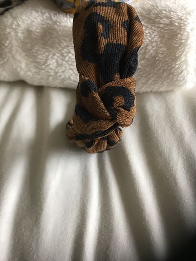 Cord animal print hairband