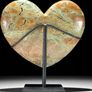 Smithsonite Heart Shaped Stone - Natural Stone, Metal Stand Image 7
