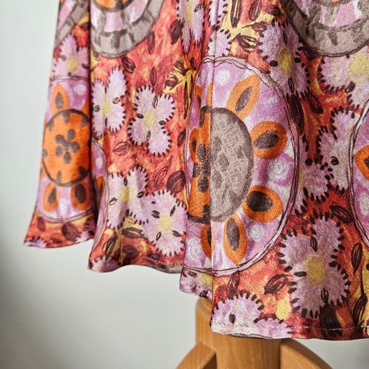 Vintage Y2K Quin and Donnelly silk midi skirt M L 12 14 Irish designer like Rixo 2000s 1990s