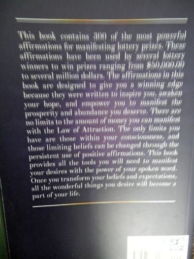 2 Paperbacks on Manifestation on Lottery Winning, by real winner 10 euro