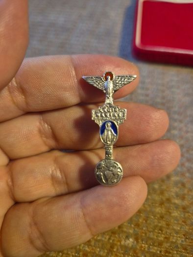 Unique Item 1930s-40s  Sterling Silver Legio Mariae Brooch. Legion of Mary.