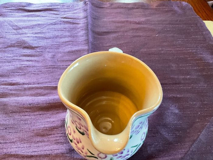 Nicholas Mosse lavender collection from Washington creek . Mugs, jugs , tea pot and platter .pricing the mug for  this ad