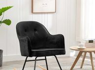 main image for ad Velvet Rocking Chair with Beech Wood Legs  Modern Armchair for Living Room, Bedroom or Nursery