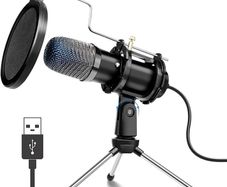 FREE SHIPPING Microphone for PC Computer Microphone Cardioid Condenser Microphone Gaming Mic Recording MIc with Tripod Stand, Pop Filter, Shock Mount for Streaming Podcasting Vocal Podcasting YouTube Skype