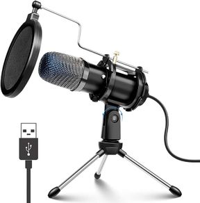 FREE SHIPPING Microphone for PC Computer Microphone Cardioid Condenser Microphone Gaming Mic Recording MIc with Tripod Stand, Pop Filter, Shock Mount for Streaming Podcasting Vocal Podcasting YouTube Skype