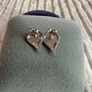Heart Pave Natural  Diamond Earrings Image 6