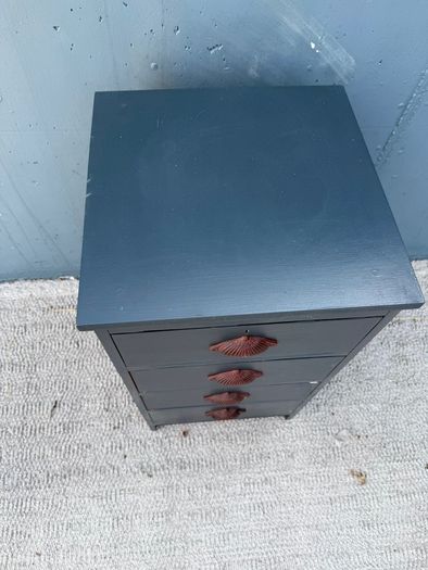 Vintage 4-Drawer Bedside Chest - Farrow & Ball Railings