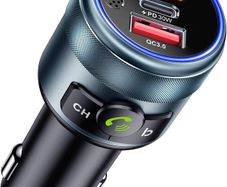 Car FM Transmitter Bluetooth 5.3 Adapter,Wireless Radio Transmitter for Car, PD 30W QC3.0 18W Fast Charging, Hands-Free,Bass Boost,LED Display,USB Flash Play,All Metal,12V/24V