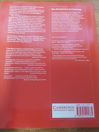 The Uses of Style in Archaeology (New Directions in Archaeology) Margaret Conkey and Christine Hastorf