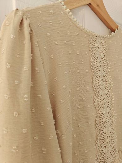 Beige blouse casual long sleeve, blouse,  summer , light material