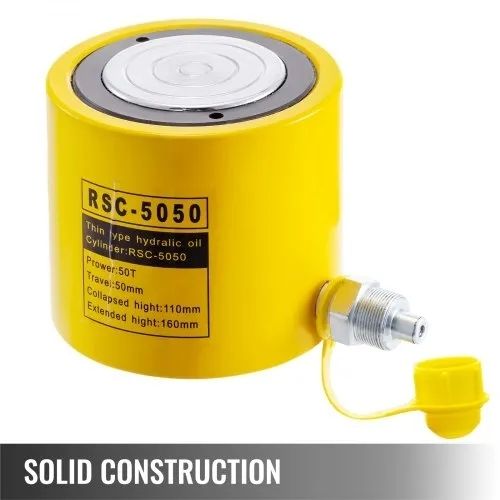 50 Ton Solid Hydraulic Ram Cylinder Jack 2" 50mm Stroke Single Acting Pump