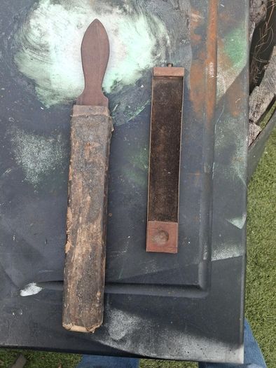 Antique razor strop and hone