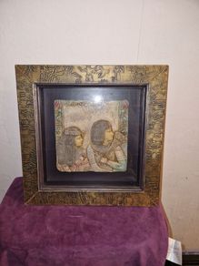 Egyptian stone figure 3D shadow box