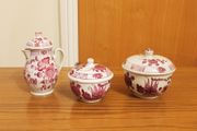 Rauenstein lidded sugar  bowls &amp; Tettau jug antique porcelain  made in Germany 18th century to the early 19th century