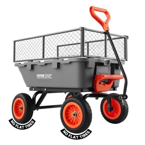 Garden Dump Cart 362kg with Fence