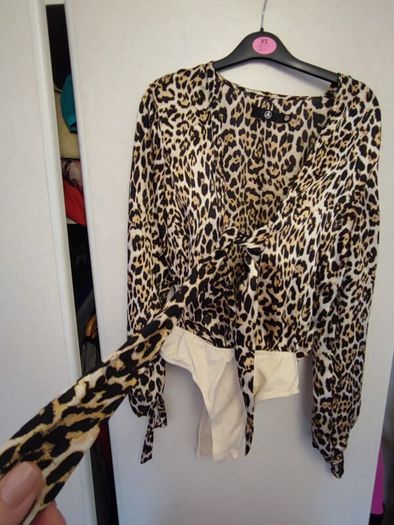 Missguided leopard bodysuit size 8