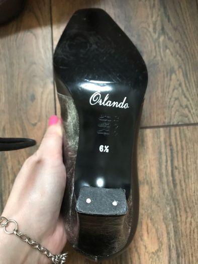 Vanity Fair pewter effect/black high heeled shoes