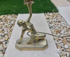 art deco brass naked lady lamp