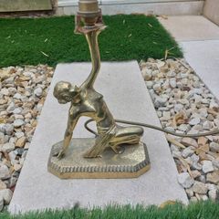 art deco brass naked lady lamp