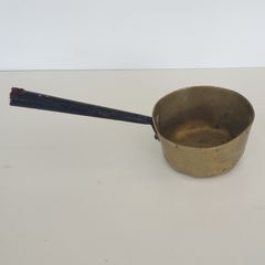Brass heavy forged cooking pot antique