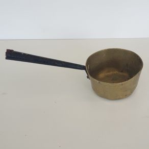 Brass heavy forged cooking pot antique