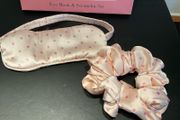 Their Nibs  pink polka dot eye mask and scrunchie set