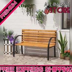 Garden Bench, 122Lx60Wx80H cm-Steel/Wood (FREE POSTAGE)