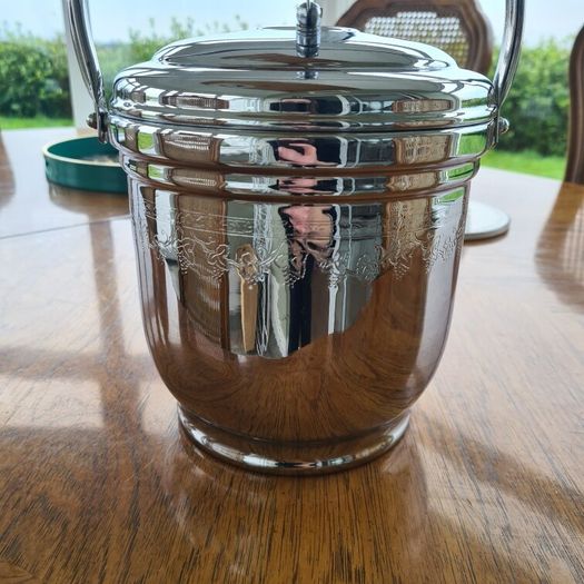 Vintage Chromium on Solid Brass Ice Bucket