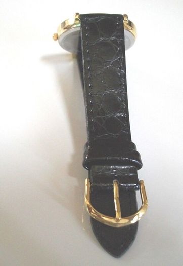 Lady of Guadalupe watch with black leather strap