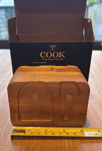 Small Acacia Wood Cheese Knife Block