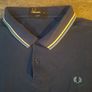 Fred Perry Twin Tipped Polo Shirt Men's Size XL Slim Fit Blue Image 2