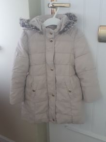 M&S cream fleece lined snug coat.