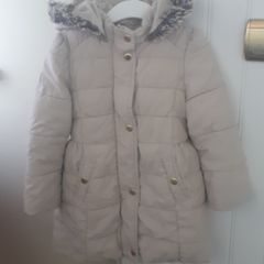 M&S cream fleece lined snug coat.