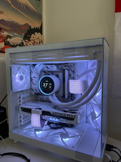 High-End White Gaming PC  Ryzen 7 9800X3D  RTX 5060 Ti 16GB