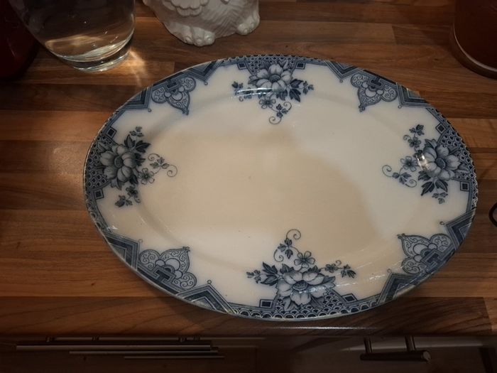 Large white and blue platter