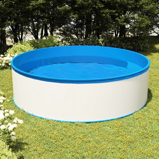 Splasher Pool with Ladder and Pump 350x90 cm White