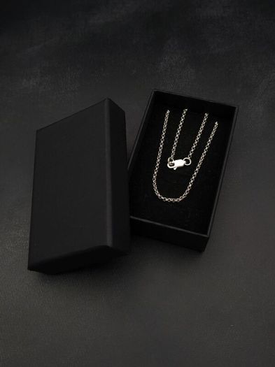 925 Vintage Sterling Silver Long Belcher Chain
