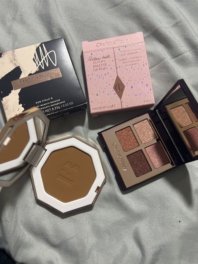 Fenty beauty Carmel cutie bronzer and Charlotte tilbury pillow talk palette both brand new