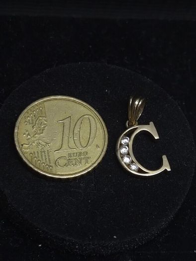 Vintage Sheffield 9ct Gold Letter C Pendant Fully Hallmarked