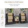 NEW SALE | 3pcs Folding Zero Gravity Chairs Sun Lounger Table Set w/ Cup Holders Reclining Garden Yard Pool, Beige Image 7