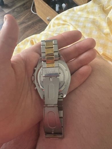 Men's gold Hugo boss watch
