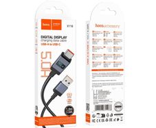 Hoco X118 Generous Charging Cable with Display 5A Type-C Black