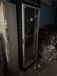 tall glass fridge
