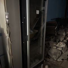 tall glass fridge